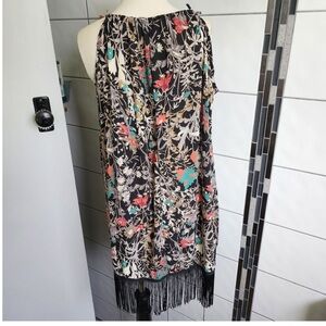 Nu Label Multicolor Floral Dress with Fringe